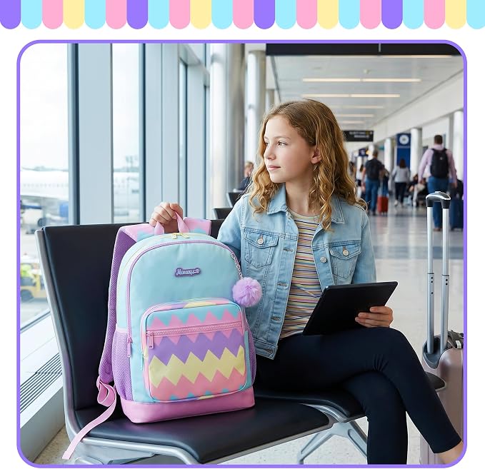 School Backpack for Girls Kids Backpack with Lunch Box Lightweight Elementary Bookbag for Girls Cute Backpacks for School with Pencil Case