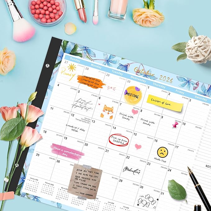 Gannyfer Desk Calendar 2026-2027 - 18 Month Large Desk Calendar 2026, Use from July 2026 to Dec 2027, 22" x 17" Desktop Pad Calendar, Office Supplies Perfect for Planning and Organizing In Your Home, School or Office