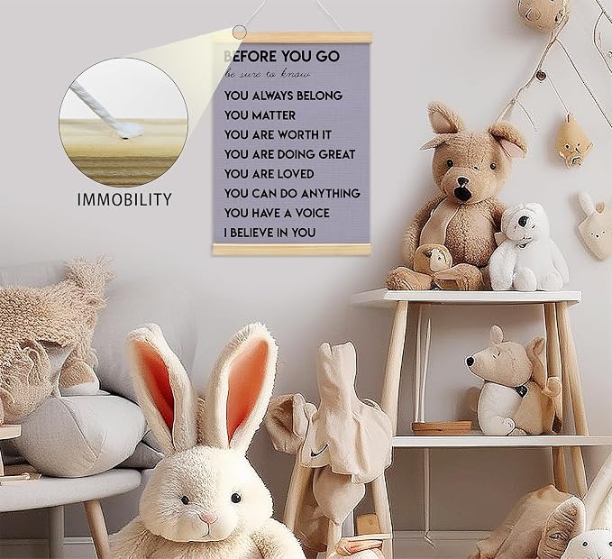 Mental Health Positive Affirmations Inspirational Wall Art Decor, Therapist Nurse Office Signs Wall Art Decor For Office Kids Teen Girls Room Bedroom Playroom Wall Decor Wood Posters Framed（purple）