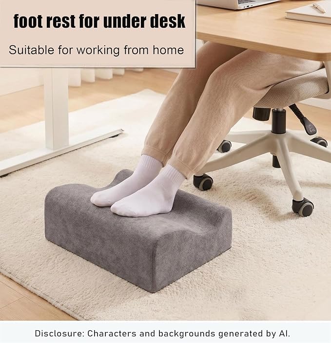 Foot Rest for Under Desk at Work,At Work Soft Ergonomic Footrest,Support Foot Pillow,Heel Chair,Leg Elevation Pillow(Dark Gray)