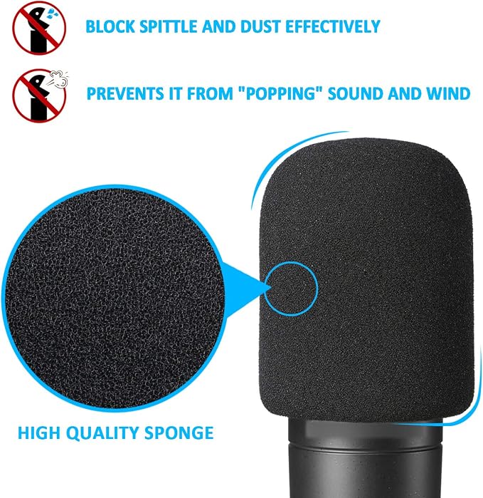 Audio-Technica AT2020 Mic Boom Arm with Foam Windscreen, Suspension Boom Scissor Arm Stand with Pop Filter Cover for Audio-Technica AT2020 Microphone by SUNMON