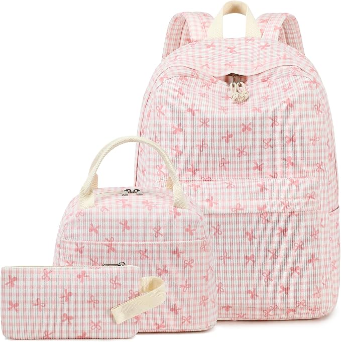 LEDAOU Backpack for Girls School Bag Kids Bookbag Teen Backpack Set Daypack with Lunch Bag and Pencil Case | Kids