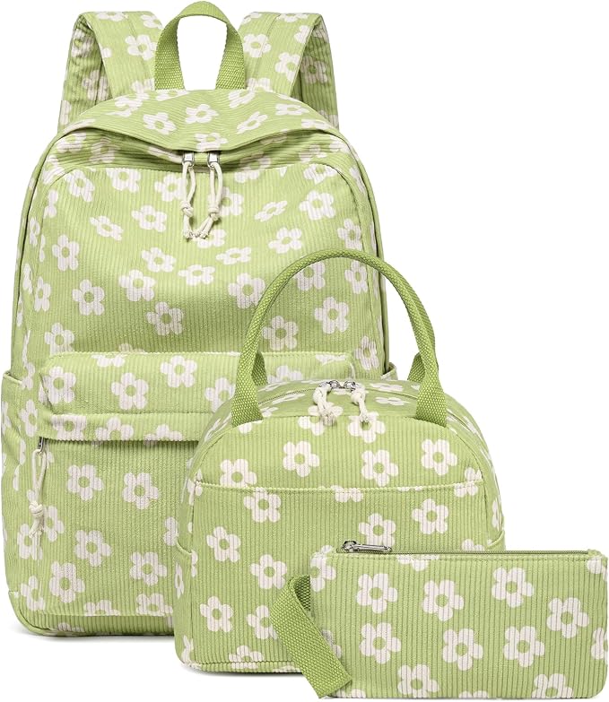 Bluboon School Backpack Set Girls Womens Laptop Bookbag Casual Daypack Fits 15 inch Laptop with Lunch Tote Bag and Pencil Bag