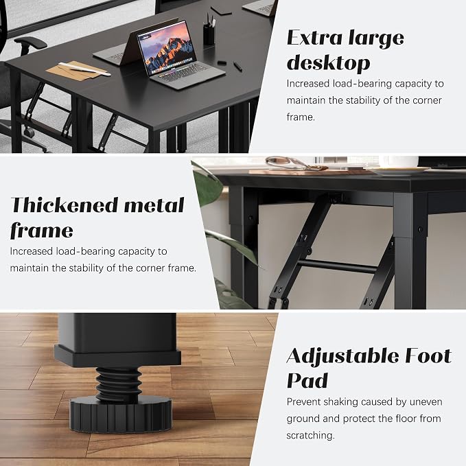 Need Office Computer Desk -35.8 L Sturdy and Heavy Duty Folding Laptop Table,Writing Table/Home Office Desk/Sewing Table, No Assembly Required, White & White Frame