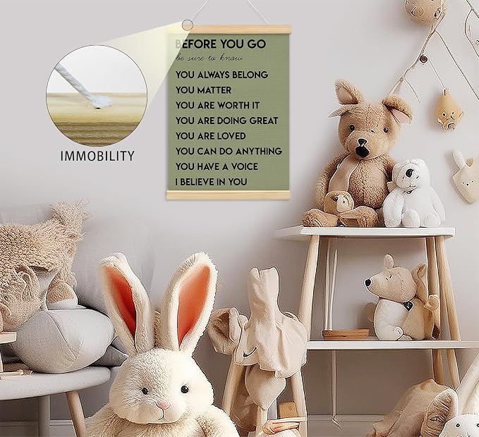 Mental Health Positive Inspirational Wall Art Decor, Therapist Office Signs Wall Art Decor For Office Kids Teen Girls Room Bedroom Playroom Wall Decor Wood Posters Framed（olive green）