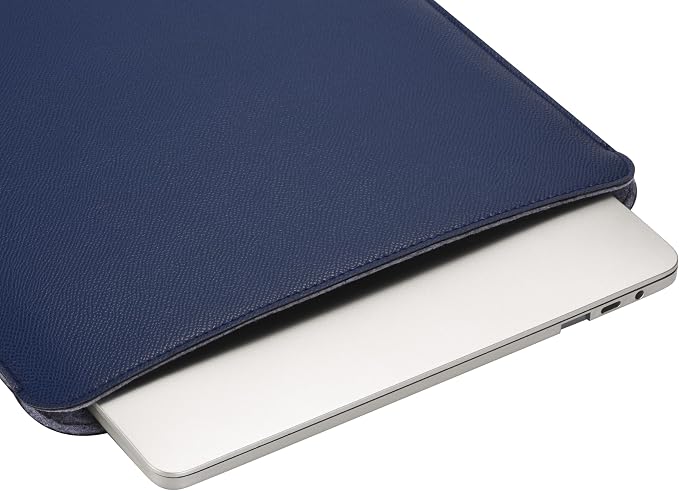 Comfyable Laptop Sleeve 14 Inch Precisely Compatible with MacBook Pro M5 M4 M3 M2 Pro/Max 2026-2021, Faux Leather Cover Case, 14 in, Midnight Blue
