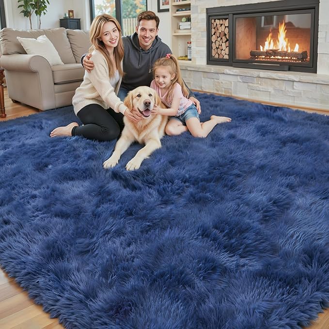 Rugs for Living Room 6x9, Alfombras para Salas Shag Large Plush Soft Area Rug, Shaggy Carpets for Bedroom,Home Decor Aesthetic(Royal Blue, 6 x 9)