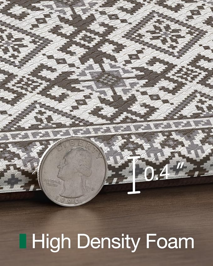 LUMI Anti Fatigue Kitchen Cushioned Mat for Floor, Padded Waterproof Runner for Standing, Stain Resistant Comfort Rugs for Home, Sink, Laundry, 24x87