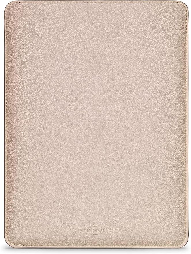 Comfyable Laptop Sleeve 15 Inch Precisely Compatible with MacBook Air 15" M5 M4 M3 M2 2026, Faux Leather Cover Case, Sand