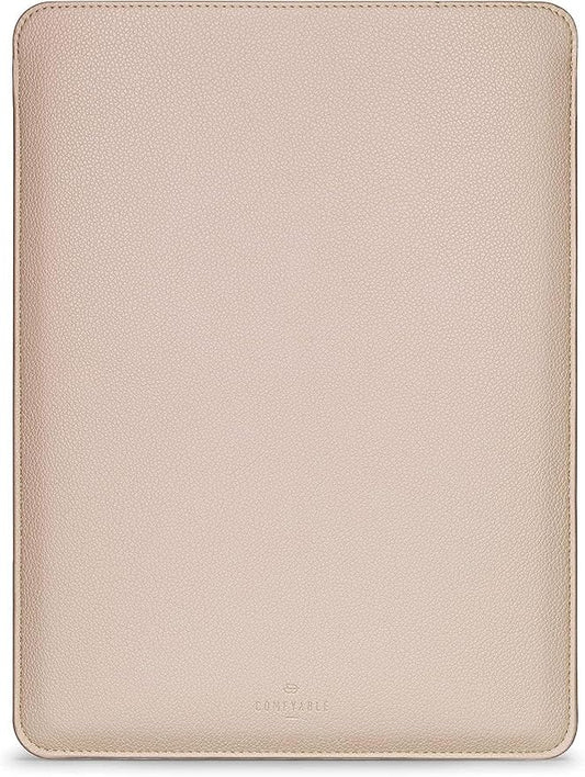 Comfyable Laptop Sleeve 15 Inch Precisely Compatible with MacBook Air 15" M5 M4 M3 M2 2026, Faux Leather Cover Case, Sand