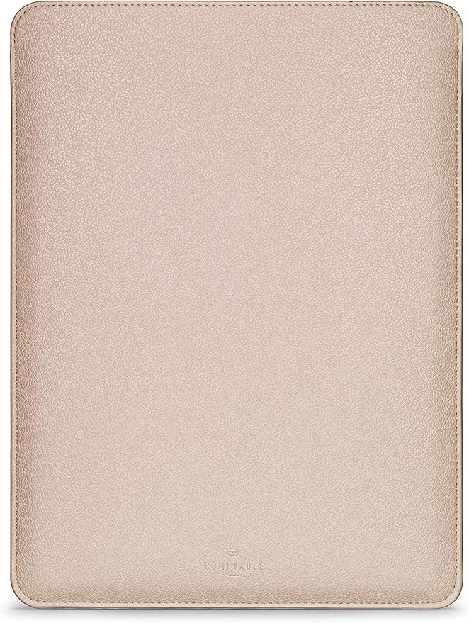 Comfyable Laptop Sleeve 14 Inch Precisely Compatible with MacBook Pro M5 M4 M3 M2 Pro/Max 2026-2021, Faux Leather Cover Case, 14 in, Sand
