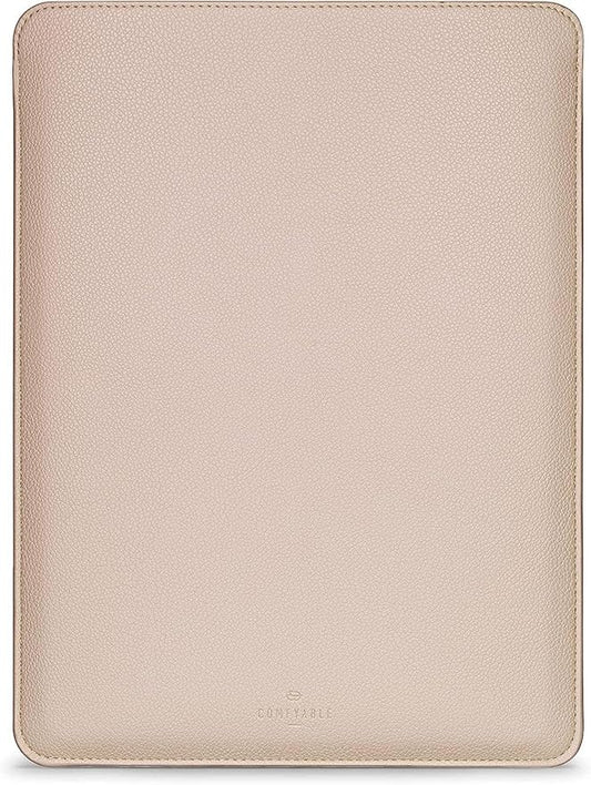 Comfyable Laptop Sleeve 14 Inch Precisely Compatible with MacBook Pro M5 M4 M3 M2 Pro/Max 2026-2021, Faux Leather Cover Case, 14 in, Sand