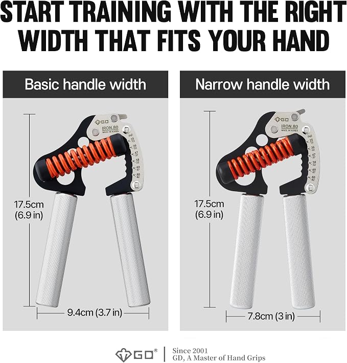 GD IRON GRIP Grip Strength Trainer Adjustable Hand Gripper Strengthener Hand Grip Exerciser Wrist Strengtheners Silent & Durable – Forearm, Finger & Hand Strength Training for Athletes, Climbers & Rehabilitation