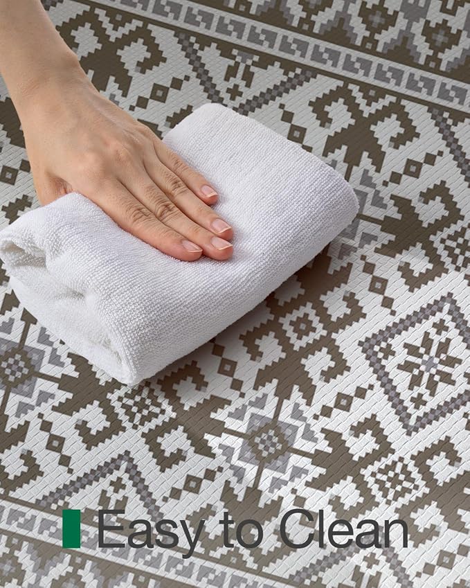 LUMI Anti Fatigue Kitchen Cushioned Mat for Floor, Padded Waterproof Runner for Standing, Stain Resistant Comfort Rugs for Home, Sink, Laundry, 24x87