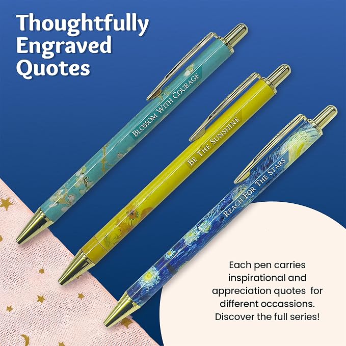 MESMOS Van Gogh Fancy Pen Set, College & High School Graduation Gift for Her and Him, Inspirational Grad Gift for Women, Office Motivational Writing Pens for Boss Lady, Congratulations Gifts