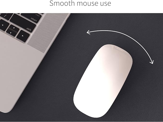 RENMTURE Dual-Sided Mouse Pad, Natural Cork & PU Leather Large Desk Pad for Office and Home Work, Desk Protector Non-Slip, Waterproof, Easy Clean (Black, 32"x16")