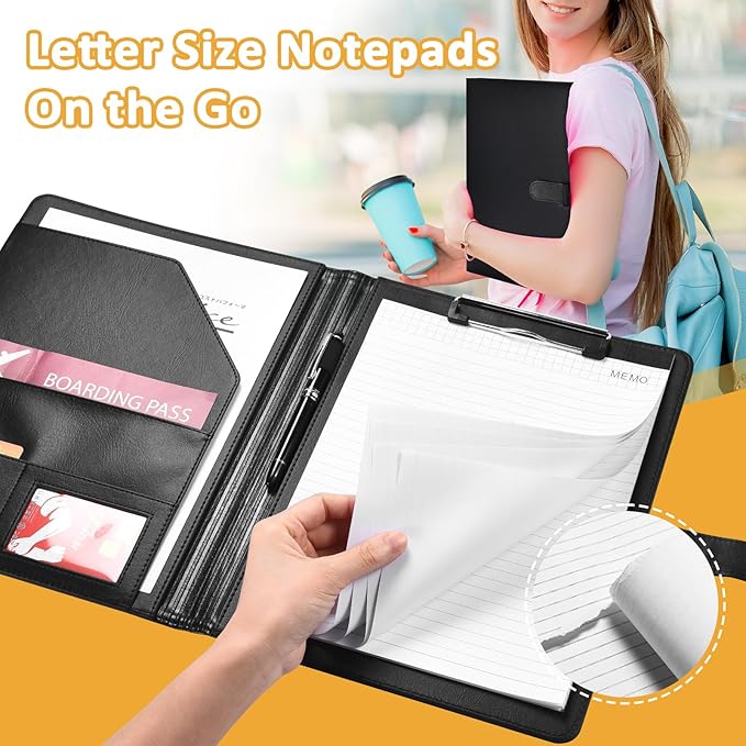 Padfolio Portfolio Clipboard Folder Pacific Mailer Resume Portfolio Folder Legal Document Organizer Legal Pad Holder for Interview School Business Office Conference