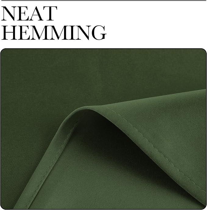 NICETOWN Dark Green Blackout Cafe Satin Curtains for Small Windows, 42" Wide by 36" Long, 2 Panels, Rod Pocket Noise Reducing Faux Silk Blackout Drapes for Cupboard
