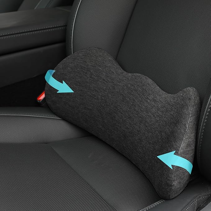 Lumbar Support Pillow for Car, Ergonomic Memory Foam Lumbar Pillow with Breathable Removable Washable Cover fit Car,Office Chair, Back Support for Relaxing & Comfort