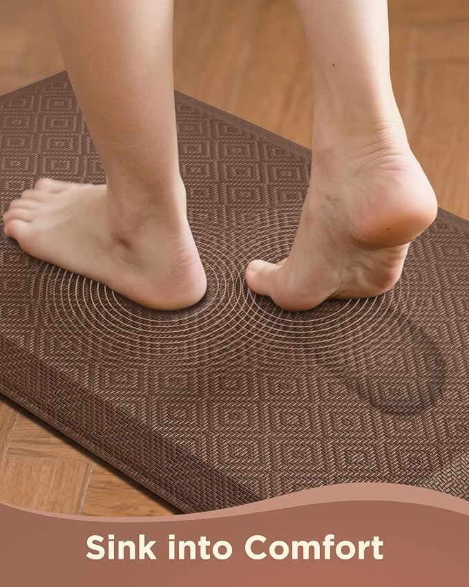 Ophanie Kitchen Mats for Floor,3/4 inch Thick,20x32 Anti Fatigue Cushioned Mat with 99+ Pairs of Anti-Slip Bottom Ridges,Kitchen Rugs,Waterproof,Comfort Ergonomic Standing Mat for Office,Home,Sink