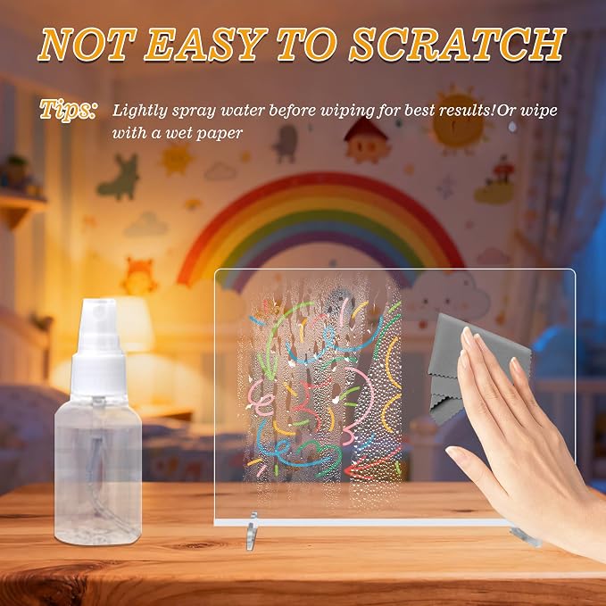 LED Note Board with 7-Color Light Modes, 13.7"X10" 7 Colors Acrylic Dry Erase Boards with Light, Include Adapter, Hanging Chain, Led Drawing Board for Kids Christmas & Birthday Gifts for Girls Boys