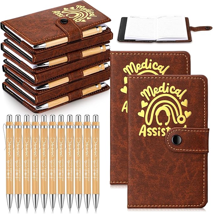 Yexiya 36 Set CNA Week Appreciation Gifts Set A6 Leather Journal with Ballpoint Pens Notebook Bulk for Doctor, Nursing, Certified Medical Assistant, Healthcare Clinical Intern Gifts