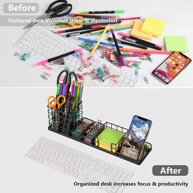 Topwey 7 in 1 Desk Organizer and Accessories | School, Home, Office
