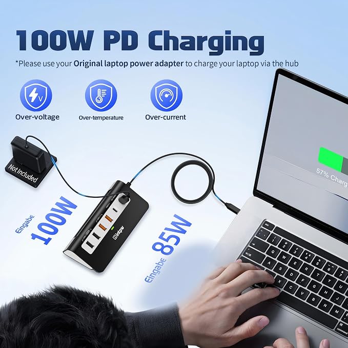 intpw USB C Hub, P9 PRO USB C Hub Multiport Adapter with 4K HDMI, PD 100W, Type-C & 2 USB A 3.2 10Gbps, 2 USB A 2.0, SD/TF Card Reader, Aluminum USB Hub for Laptop, iPhone 17 Series, MacBook, iPad