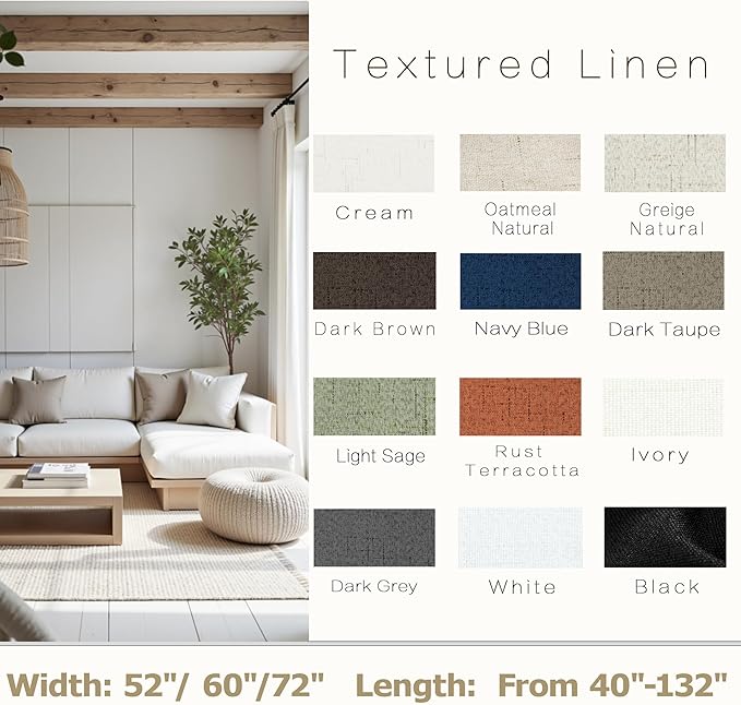 KOUFALL Fall Curtains for Kitchen Window Over Sink,Terracotta Rust Short Blackout Linen Boho Farmhouse Retro Vintage Curtains for Bedroom 45 Inches Long