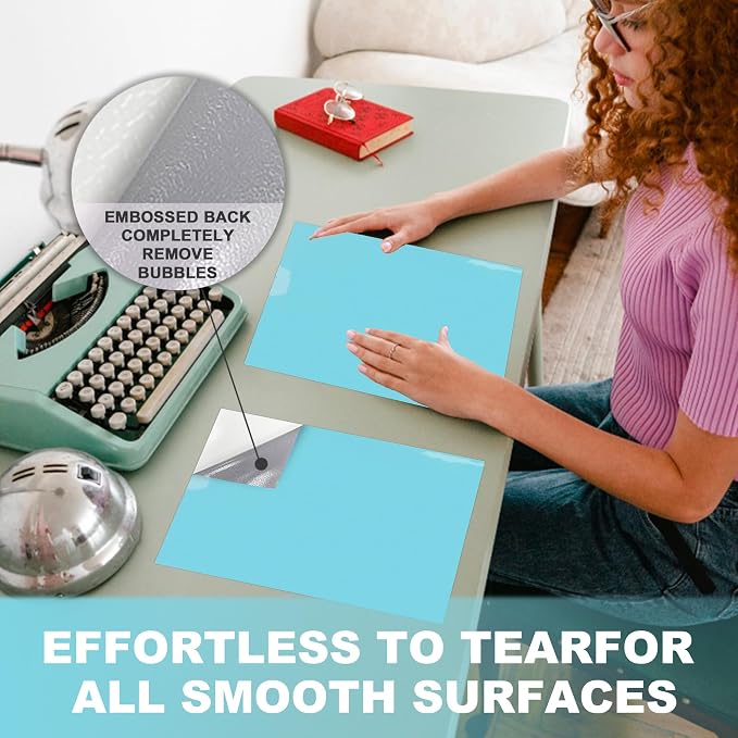 Dry Erase Board Sticker- Whiteboard Stickers-8.3''x11.7'' Removable Dry Erase Sheets- Fridge Dry Erase Paper for Wall/Desk/Refrigerator/Door/Locker/Home/Office/Classroom (Blue-2Pcs)