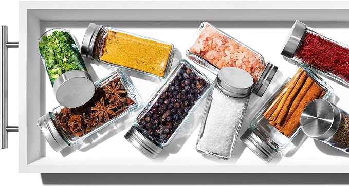 OXO Caddy, Spice Drawer Organizer, White | Good Grips | Compact | Pack of 4