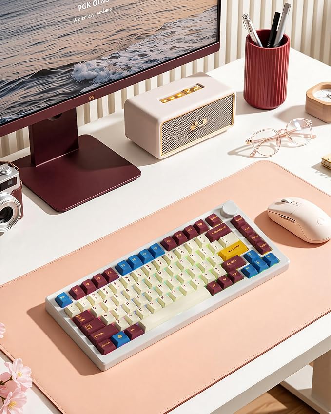Cherry Profile PBT Keycaps 135 Keys Japanese Koi Shrine Theme, Dye-Sublimation Keycap Set for MX Switch Mechanical Keyboard, Fits 60% 65% 75% 80% 100% US Layout