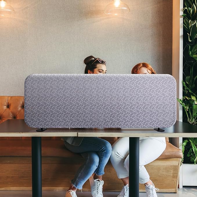 DECOLAB Freestanding Desk Divider, Portable Privacy Screen Partition for Home, Office, Shared Workspace, Restaurant, Anti-Scratch, 48 x 18 Inch, Dandelion