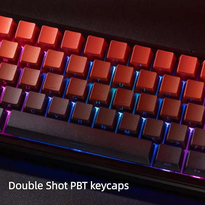 dagaladoo Double Shot PBT Keycaps Set, Shine Through Keyboard keycaps,Side Printed Custom Key caps 60% 75% 100%,OEM Profile Japanese keycap for Mechanical Keyboard MX Switch,Black/red