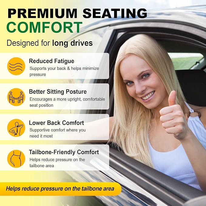 kingphenix 3-Piece Memory Foam Car Seat Cushion Set for Driving Comfort | 2 Front Seat Cushions and 1 Rear Bench Pad, 1.2-Inch Memory Foam, Non-Slip Bottom for Sedan, SUV, Truck and Van, Gray