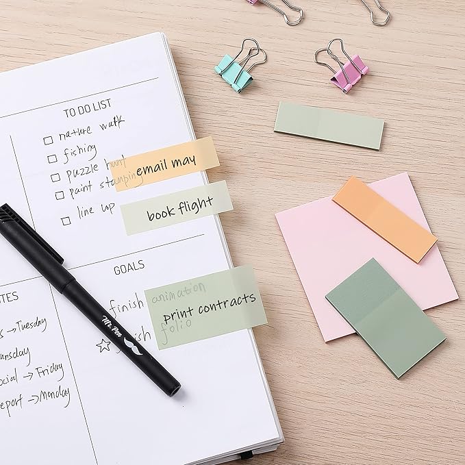 Mr. Pen- Pastel Transparent Sticky Notes, 200 pcs, Bible Sticky Notes, Planner Tabs, Stocky Notes for Bible Journaling
