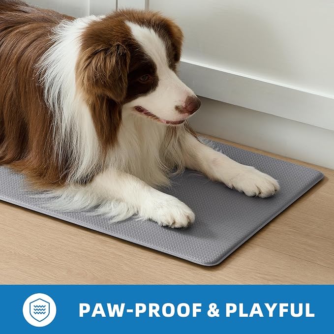 Kitchen Mats for Floor, Extra Long Anti-Fatigue Kitchen Rug, Grey | Cushioned Comfort,Non-Slip Backing,Waterproof Surface,Soft Underfoot,Easy Clean,Kitchen Sink,Laundry Room,Standing Desk
