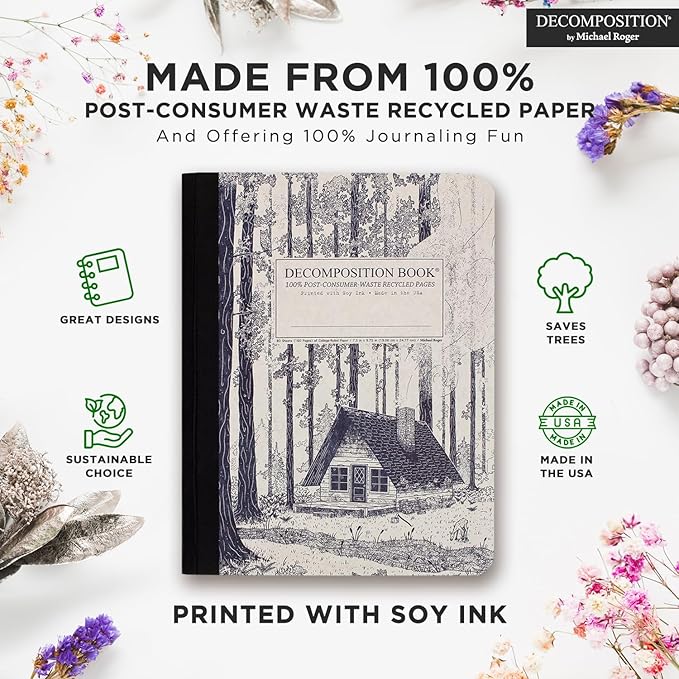 Decomposition Redwood Creek College Ruled Composition Notebook - 9.75 x 7.5 Journal with 160 Lined Pages - Notebooks for School Supplies, Home & Office - 100% Recycled Paper - Made in USA