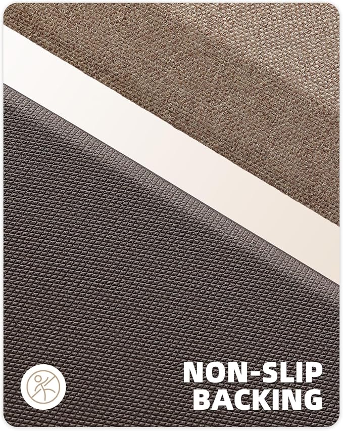 Color&Geometry Anti Fatigue Cushion Mat for Home Office Comfort Standing 48"x20", 0.9 Inch Thick, Non-Slip Padded Ergonomic Floor Mat for Standing Desk, Kitchen Sink and Laundry, Khaki