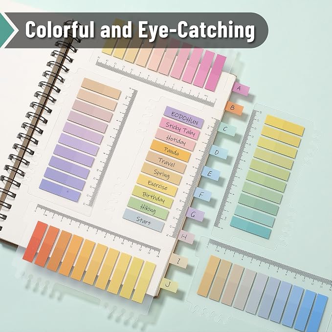 Mr. Pen- Colorful Sticky Tabs, 16 Sets, 3200 pcs, Translucent Page Markers | Water-Resistant Book Tabs for Annotating, Bible Study, Planning, Indexing & Document Organization, Pastel