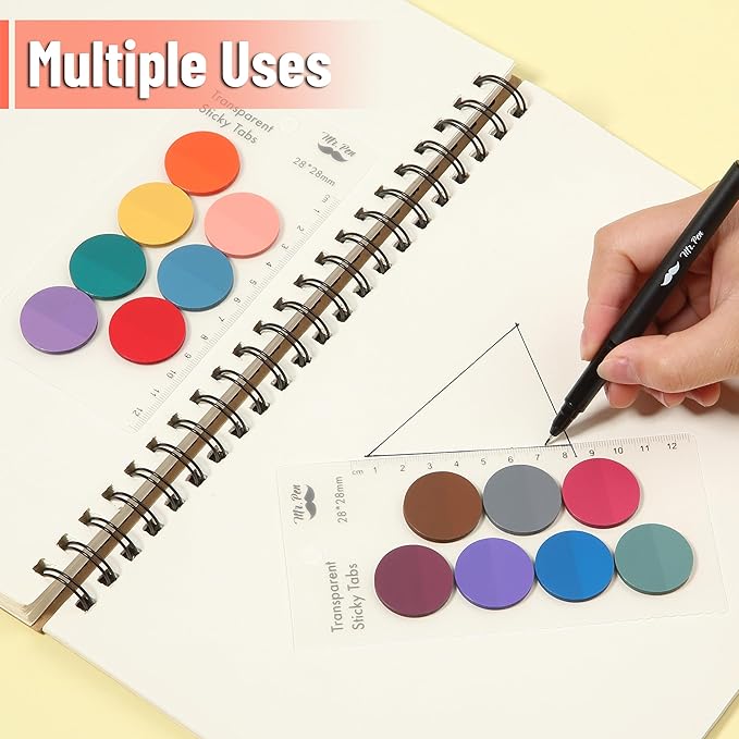 Mr. Pen- Transparent Sticky Note Set, 560Sheets, Colorful, Round Transparent Sticky Notes Set, Stocky Notes for Bible Journaling
