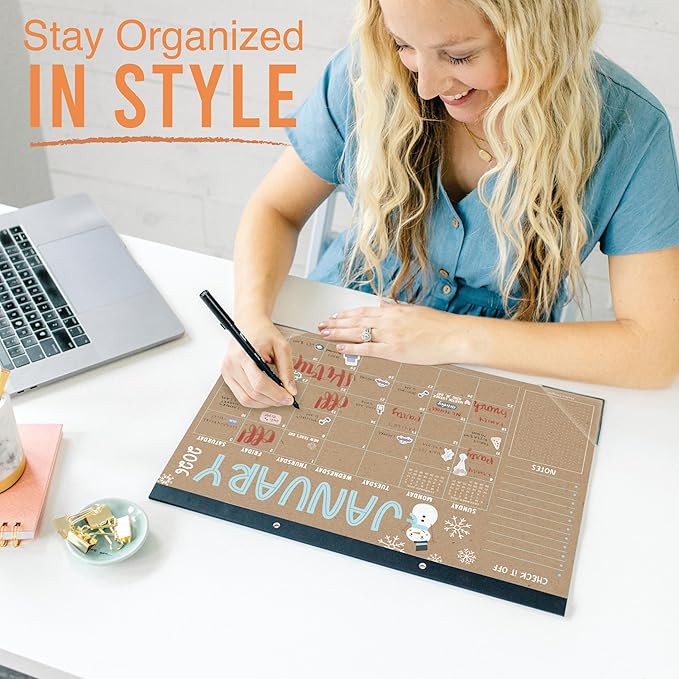 Hadley Designs Large Teacher Desk Calendar 2026-2027 - Desktop Calendar 2026, 18-Month Desk Calendars for Home, Office & Classroom, Cute Classroom Must Haves, Back to School Teacher Gifts