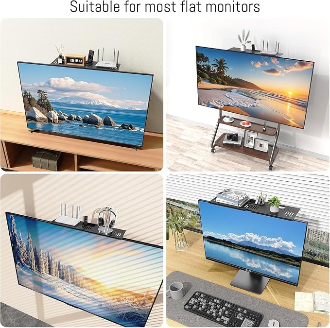 Universal Soundbar Mount No TV Top Shelf Steel Frame | Drilling Required Space-Saving Fits Most Soundbars Up to 15 lbs Compatible with Samsung, Sony, LG, Bose