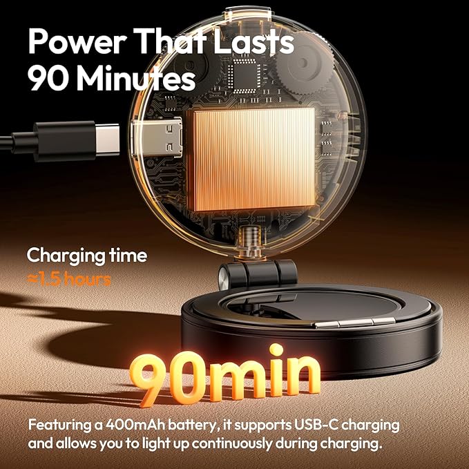 Magnetic Selfie Light, Upgraded ULANZI LM23 360° Phone Ring Light for iPhone Magsafe with Mirror & Stand, LED Phone Fill Lights for Selfies/Video Calls/Conference/Vlogging/Makeup - White