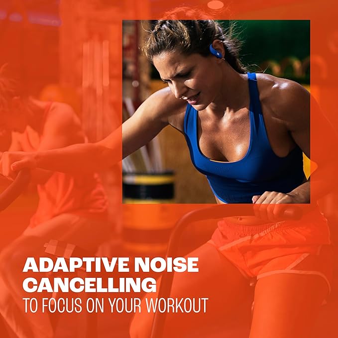 JBL Endurance Peak 4 - True Wireless Noise Cancelling Sport Earbuds, Up to 48Hrs Total Playback, Water & dust Proof (IP68), Secure fit with TwistLock™ Design, & 6 mics for Perfect Calls (Blue)