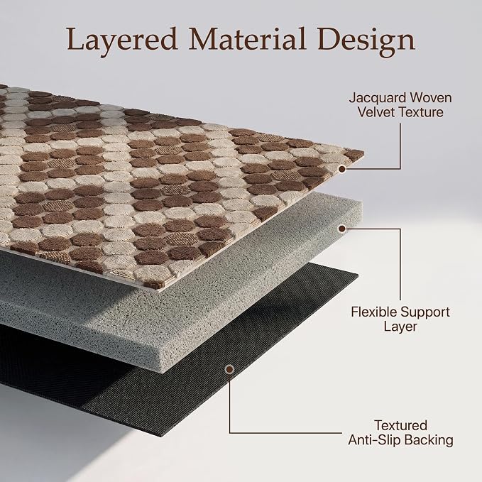 48"x60" Office Chair Mat for Hardwood Tile Floor, Under Desk Carpet Protector for Rolling Computer Chair Mat, Machine Washable Area Rug, Anti-Slip 1/5" Thick Low Pile Thin Floor Mat, Brown Coffee