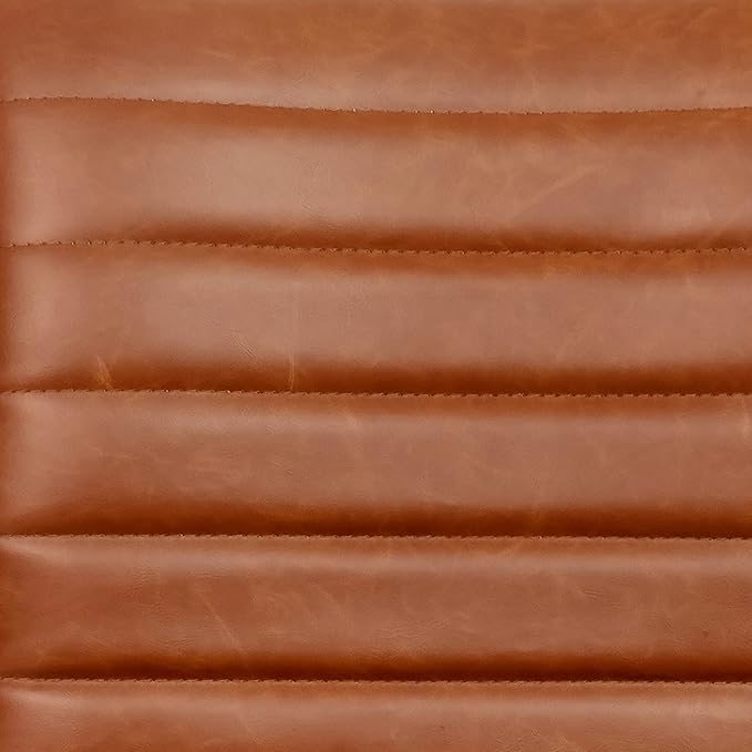 Flash Furniture Alan Office Task Chair - Brown Vinyl - Chrome Frame - Armless - Ribbed Back and Seat - Low Back Design