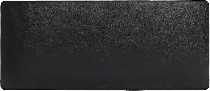 Full Grain Genuine Leather Desk Pad – Black (L) - Premium Desk Mat with Non-Slip Backing, Thick 3mm, Office Desk Protector for Work & Gaming (Large 27.6 x 11.8 inch)
