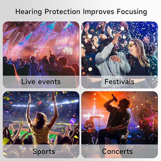 Ear Plugs for Sleeping Noise Cancelling, Concert Ear Plugs with 30dB Noise Reduction, Reusable Silicone Earplugs for Sleep, Travel, Work, Study, Comfortable Fit with 4 Sizes and Carrying Case (Black)