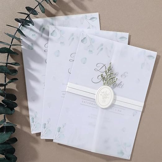UNIQOOO Wax Seal Stickers - Vintage Photo Frame Floral Bouquet Wedding Invitation Envelope Seal Stickers, 50 Pcs Self-Adhesive White Stickers, Perfect for Invitation, Gift Wrapping, Party